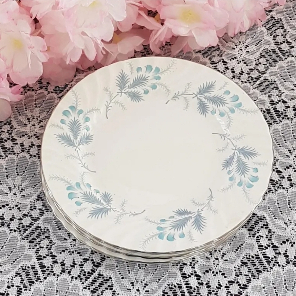 4pc Aynsley LAS PALMAS Bone China Bread Side Plate Set England